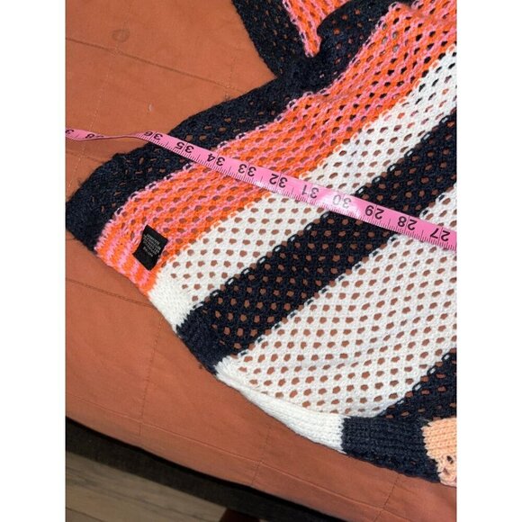 Anthropologie Roffe Stripe Crochet Kimono poncho Cardigan  One Size - Picture 7 of 8